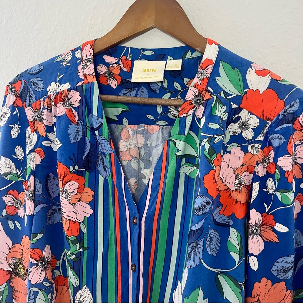 Anthropologie Maeve Elan Scarf Printed Blouse Size 6 - Picture 5 of 16